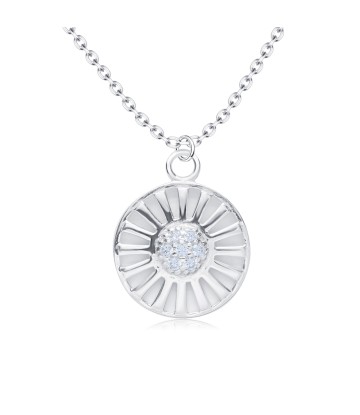 Daisy Style with CZ Silver Necklaces SPE-4876